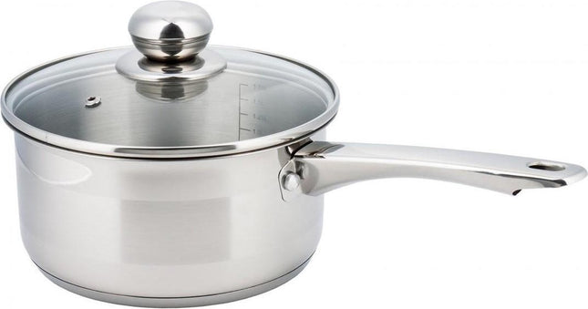 Kinghoff steelpan rvs Ø 16 cm, 1,5 liter – met deksel, ook inductie