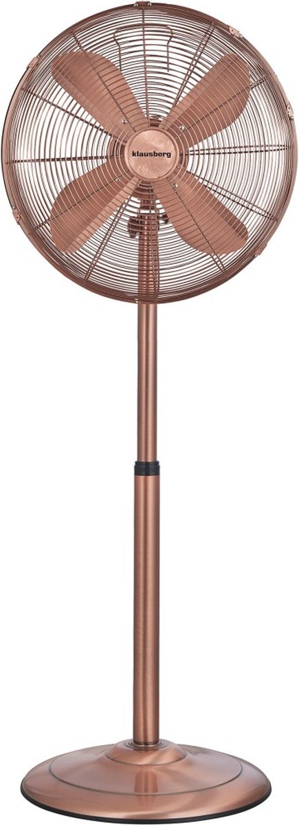 Klausberg 7719 staande ventilator, kleur koper – metaal, Ø 40 cm, 50 W