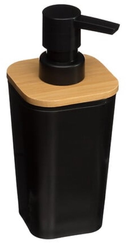 Natureo Badkameraccessoiresset - Badkamer Accessoires Set - Moderne Toilet Set - Luxe Badkamer Accessoires - Toiletborstel met Houder - Zeepdispenser 300ml - Bamboo/PS - Zwart