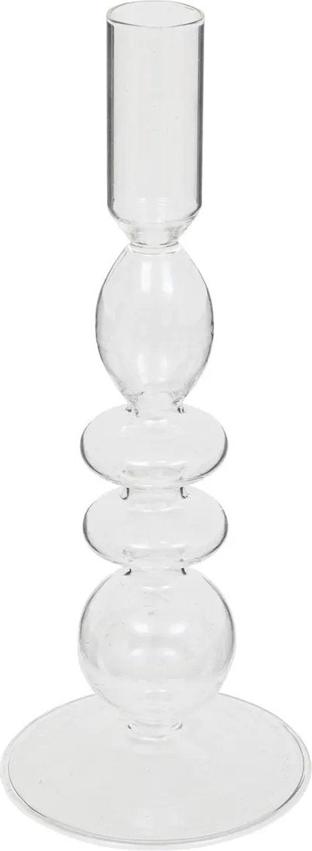Atmosphera kandelaar Murano van glas – voor dinerkaarsen, transparant, 22 cm