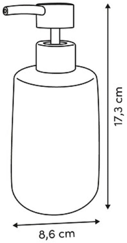 Distributeur de savon Strio - Pompe à savon - Lot de 2 - Accessoire de salle de bain et cuisine de luxe - 400 ml - Ø8,6 x 17,3 cm - Dolomite - Vert céladon