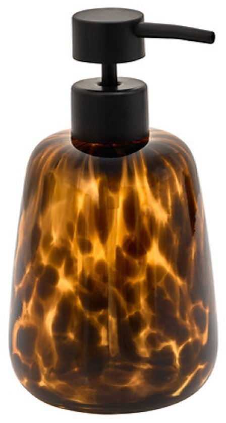 Dotty zeepdispenser 400 ml met zeepbakje – badkamerset van bruin glas – foto 5