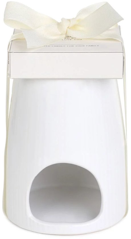 Homla Fires geurbrander met geurwax Fresh Linen – keramiek, wit/ecru – foto 4