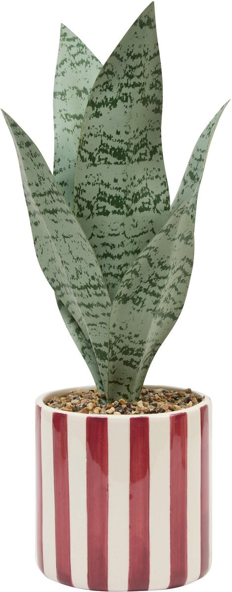 Atmosphera Sansevieria Chéri artificial plant with ceramic pot - Ø12xH38 cm - Red