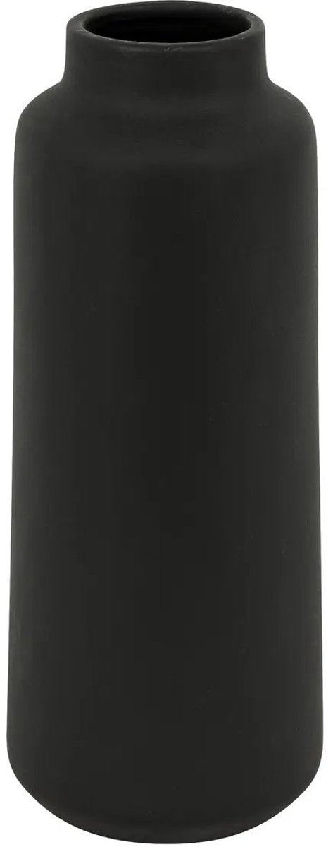 Atmosphera Emporor Flower Vase - matte black - ceramic - D12 x H30 cm - stems and bouquets