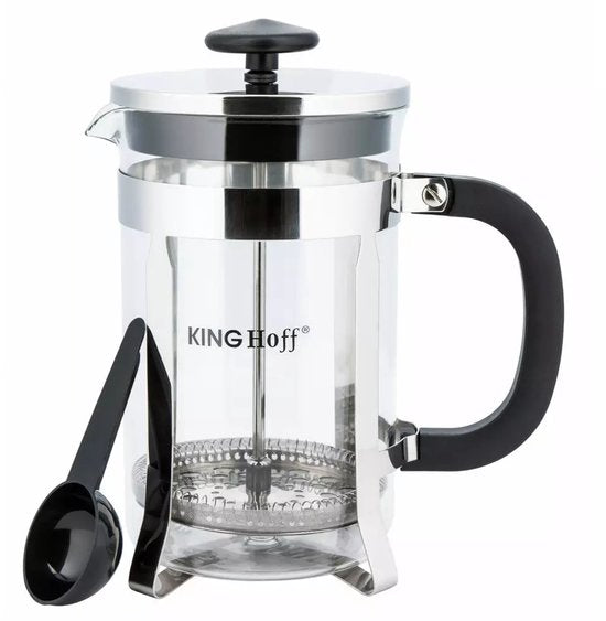 Kinghoff KH4838 Theezetapparaat - Glazen Kan met RVS Infuser - 0, 8 Liter - Afwasmachinebestendig - Glas