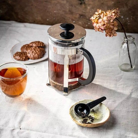 Kinghoff KH4838 Theezetapparaat - Glazen Kan met RVS Infuser - 0, 8 Liter - Afwasmachinebestendig - Glas