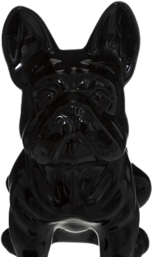 Atmosphera beeldje Franse bulldog, zwart keramiek, 22 cm