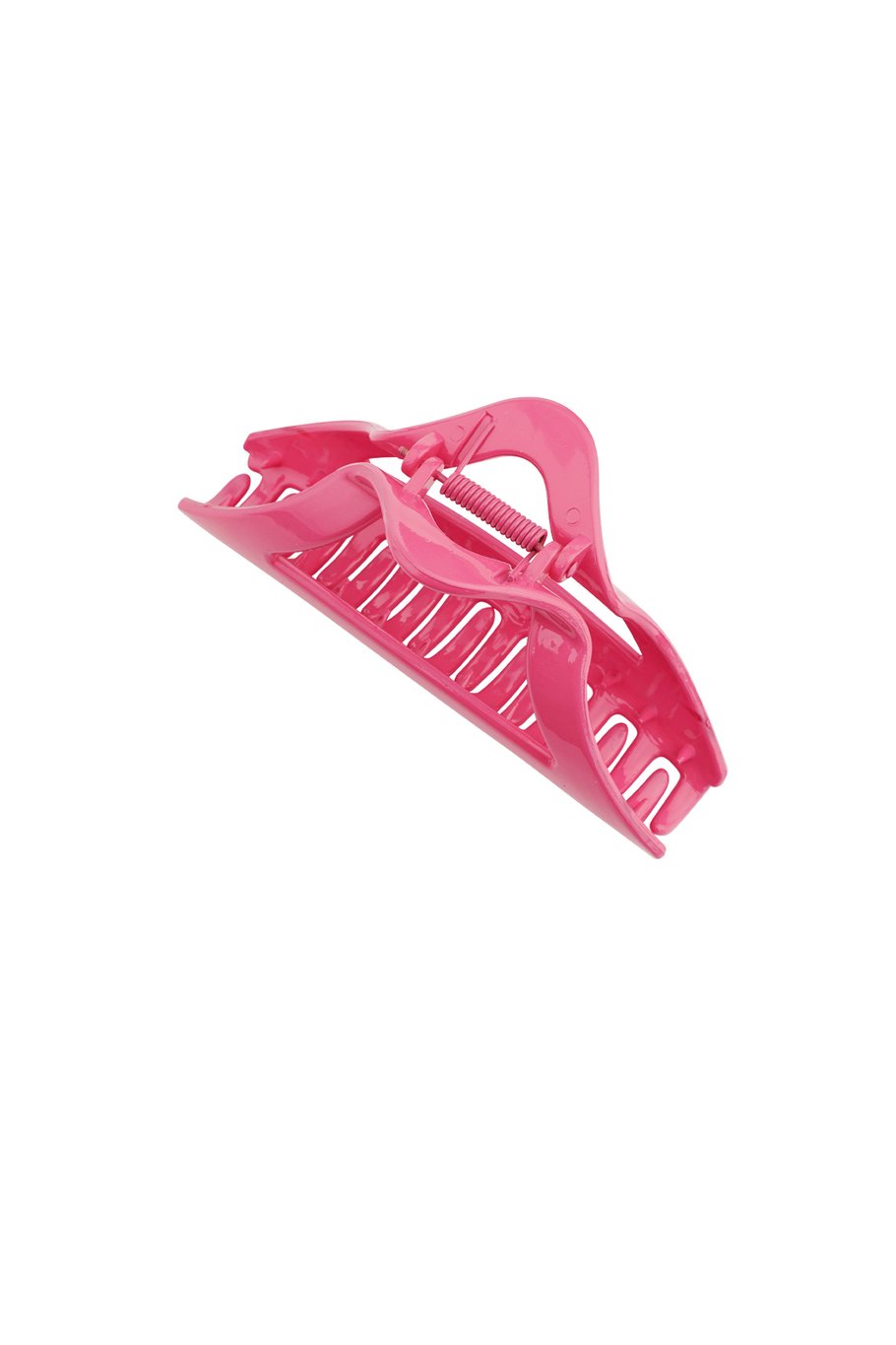 Driehoek haarclip fuchsia roze – zomers design, plastic, 11,5 cm – foto 3