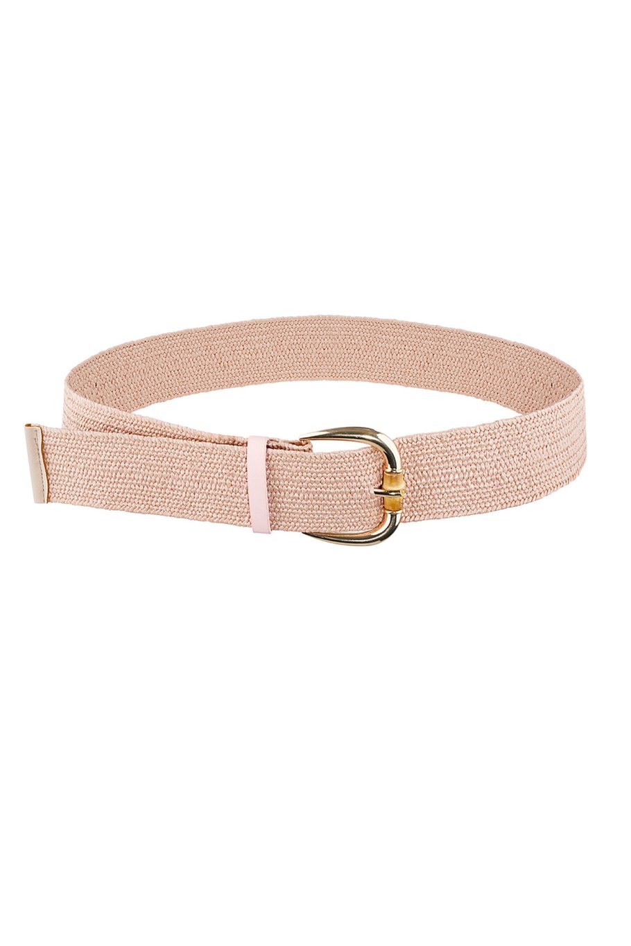 Damesriem roze/zalm met goudkleurige gesp – polyester, universele maat