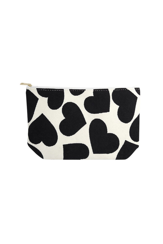 Make-up tasje met hartjes – toilettas van polyester, 25 x 16 x 17,5 cm – foto 2