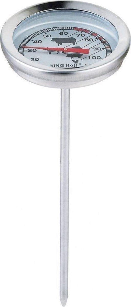 Kinghoff 3697 vleesthermometer voor BBQ en oven – rvs, 0 tot 120 °C