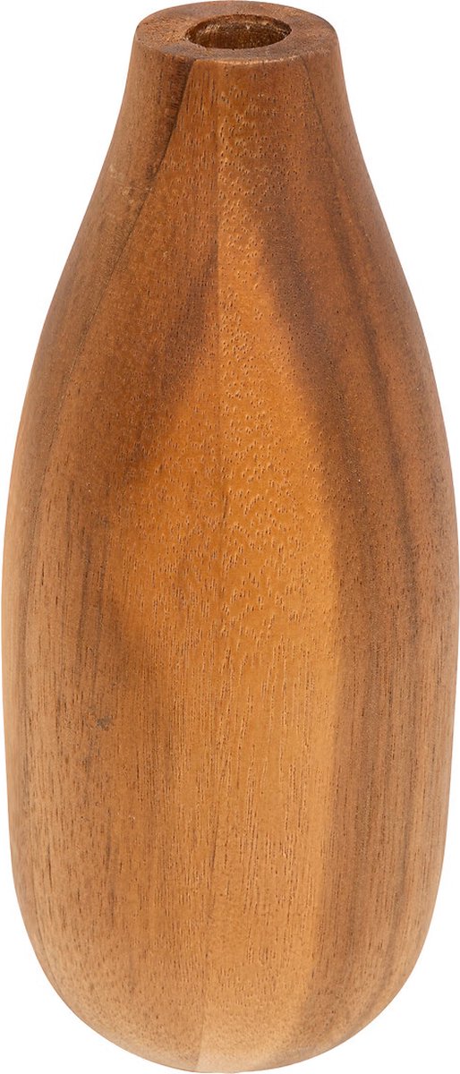 Atmosphera Siera vaas voor 1 bloem – acaciahout, Ø 10 x 18 cm, bruin