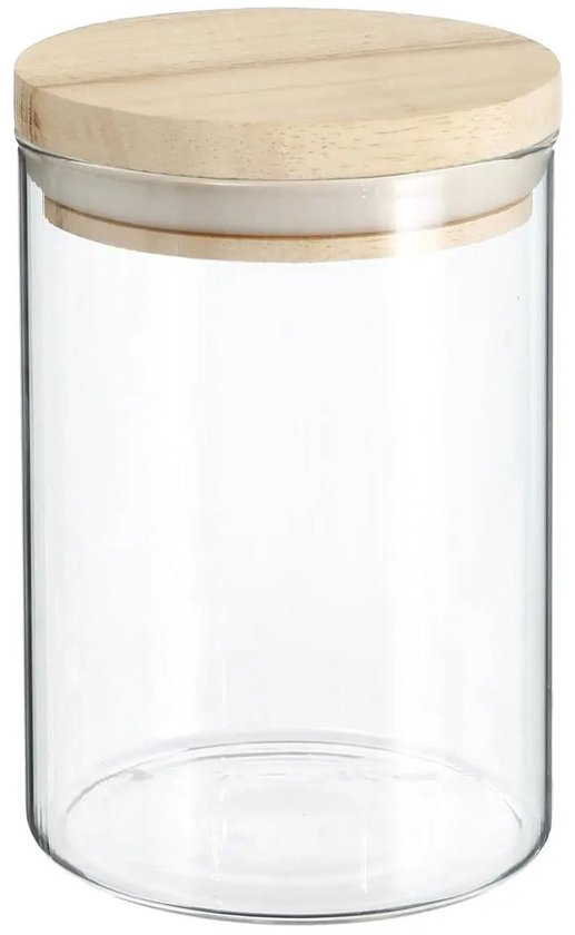 Secret de Gourmet voorraadpotten glas met houten deksel – set van 4 – foto 4