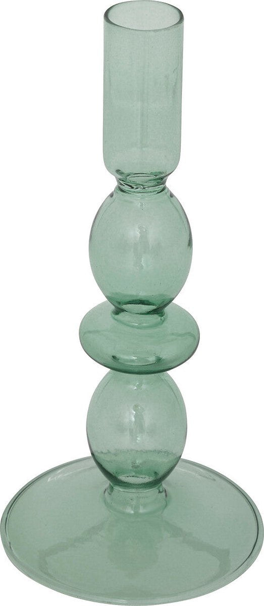 Atmosphera Glass candle holder Ø9xH19 cm - Green