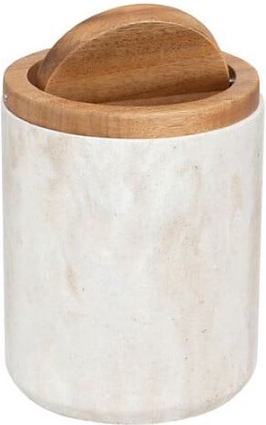 5Five Como tafelafvalemmer met deksel – marmereffect beige, 1,5 liter
