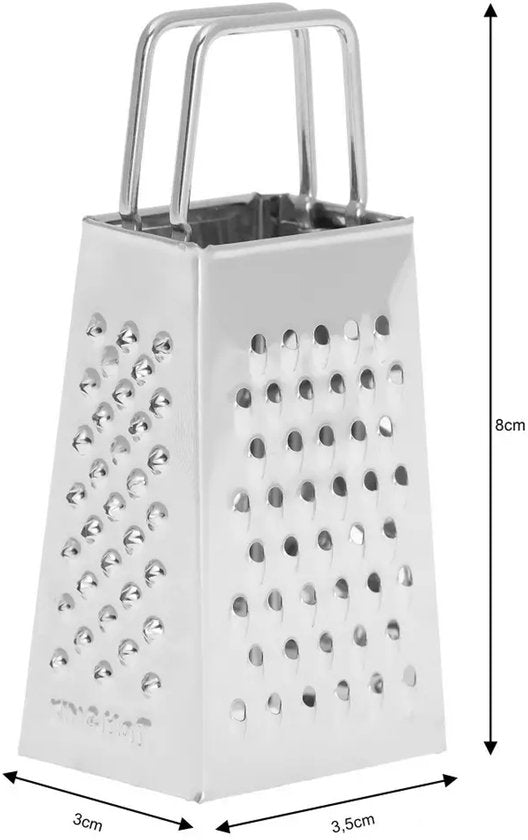 Kinghoff KH-3181 mini rasp – vierkante handrasp van RVS voor kaas en gember