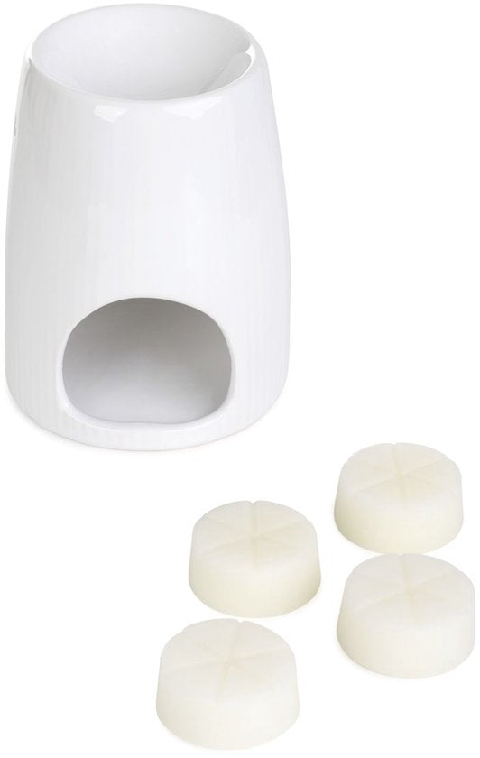Homla Fires geurbrander met geurwax Fresh Linen – keramiek, wit/ecru