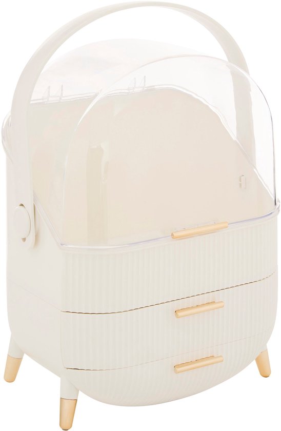 5Five Alba make-up organizer beige – lades, transparante klep en handvat