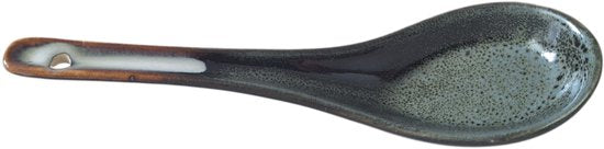 MPLCo - Cuillère à ramen - Cuillère à ramen en céramique - Cuillère à soupe asiatique - Cuillère à nouilles japonaise - Pour ramen, soupe, bouillon et nouilles - Compatible lave-vaisselle, four et micro-ondes - 16 x 4,5 cm - Vert