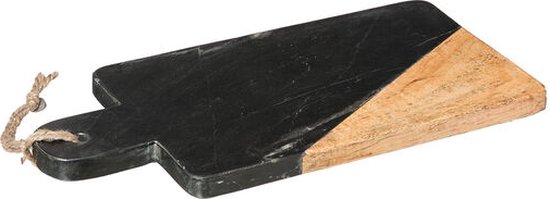 Secret de Gourmet snij- en serveerplank zwart marmer en mangohout, 30 x 15 cm – foto 8