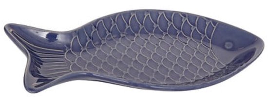 Serving Platter - Fish-Shaped Serving Plate - Serving Dish - Stoneware Dish for Fish, Sushi, Tapas & Appetizers - Dishwasher & Microwave Safe - 30.7 x 16.3 cm - Blue