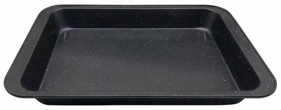 KINGHOFF Marble-Look Baking Tin - Rectangular Cake Pan 42.5 x 28.5 x 5 cm - Black Non-Stick Coating - Oven Safe
