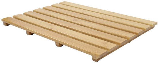MPLCo bamboe badmat met antislip voetjes – naturel, 55 x 35,5 x 2,5 cm