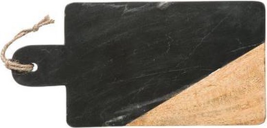 Secret de Gourmet snij- en serveerplank zwart marmer en mangohout, 30 x 15 cm – foto 6