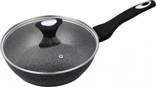 Klausberg 7296 hapjespan met deksel Ø 28 cm – marmercoating, ook inductie