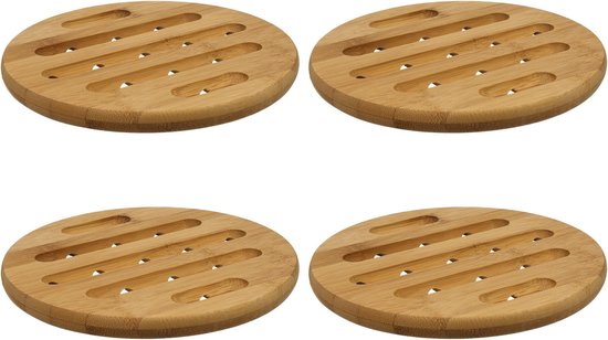 Secret de Gourmet pannenonderzetters bamboe, set van 4 – rond, Ø 18 cm