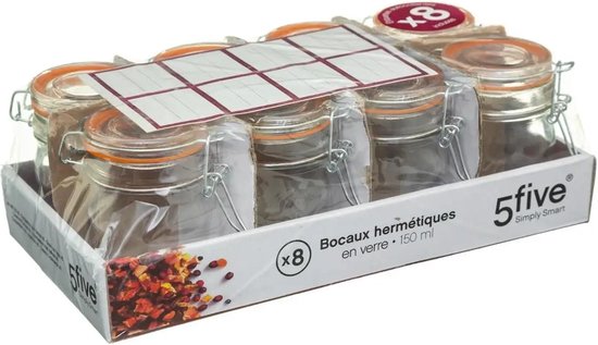 Secret de Gourmet inmaakpotjes 150 ml, set van 8 – glas met beugelsluiting – foto 3