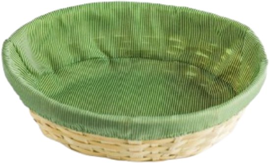 MPLCo bamboe opbergmand met groen deksel – ovaal, 29 x 21 x 7 cm