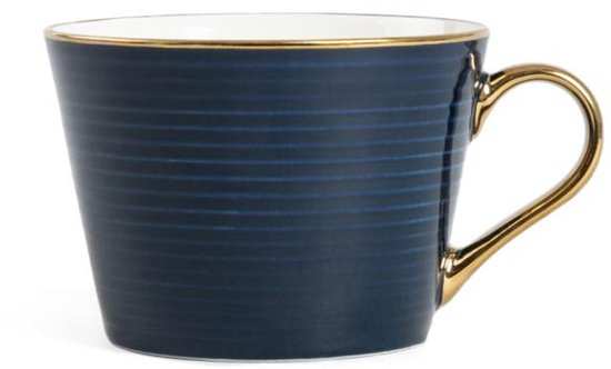 Homla Renne grote mok 450 ml – keramische koffie- en theemok, donkerblauw