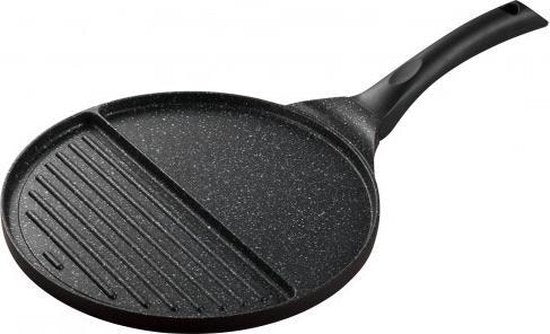 Kinghoff koekenpan twee in 1 – gietijzer met grill- en bakvlak, Ø 27 cm