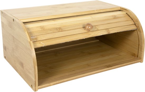 MPLCo bamboe broodtrommel met roldeksel – bruin, 40 x 27,5 x 17,5 cm