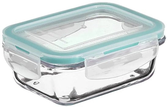 5Five Food storage container with lid - 3x - glass - airtight - with clips - 18 x 12 x 6 cm - 800 ml