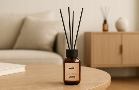 Elix geurstokjes Jasmine & Monoi – reed diffuser met bloemengeur, 125 ml – foto 2