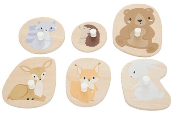 2-Piece Wooden Puzzle Set - Educational Children's Toy Wooden Puzzles - Mother & Baby 6-Piece Puzzle & Number Puzzle - Montessori Toy - Multicolor