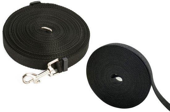 Lange trainingsriem voor honden – trainingslijn met clip, zwart, 5 meter – foto 2