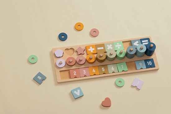 2-Piece Wooden Puzzle Set - Educational Children's Toy Wooden Puzzles - Mother & Baby 6-Piece Puzzle & Number Puzzle - Montessori Toy - Multicolor