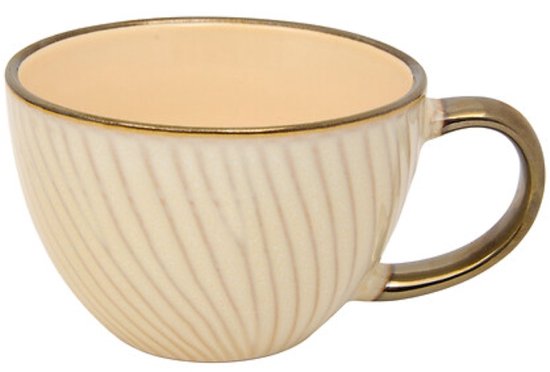 Mug - Bol à déjeuner - Tasse à déjeuner en céramique - Set de 6 - Grande tasse à café - Bol à soupe avec anse - Bol en faïence pour petit-déjeuner, muesli et soupe - 420 ml - 14,5 x 11,6 x 7,8 cm - Blanc