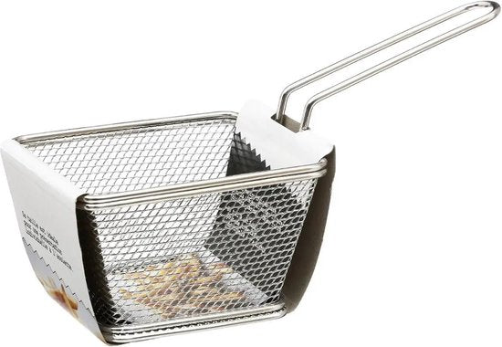 Secret de Gourmet frietmandje RVS – serveermandje voor patat en snacks, zilver – foto 2