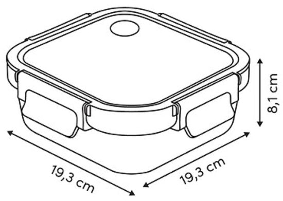 Clipeatplus glazen vershoudbakje 1,1 liter – vierkant, borosilicaatglas – foto 3