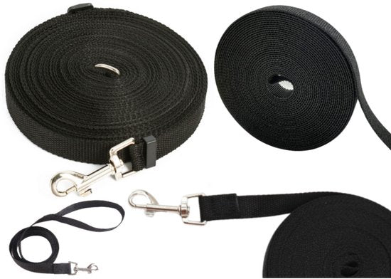 Lange trainingsriem voor honden – trainingslijn met clip, zwart, 5 meter – foto 4