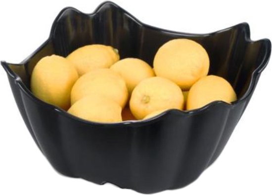 Melamine serveerschaal 25 cm – vierkante fruitschaal en broodmand, 10 cm hoog