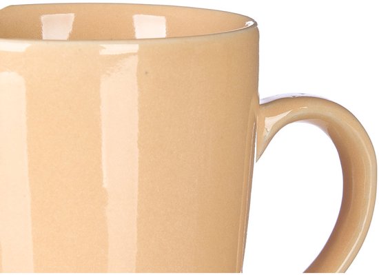 Koffiemokken en theemokken beige 330 ml – set van 6 keramische mokken – foto 2