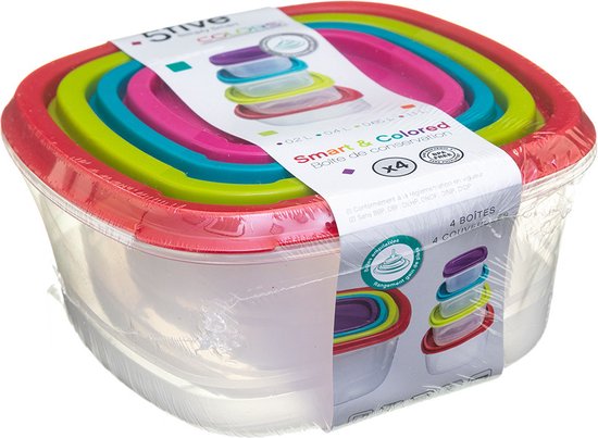 5Five vershoudbakjes nestbaar, 4-delig – BPA-vrij, luchtdicht, voor meal prep – foto 7