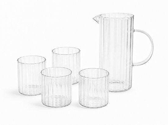 MPLCo Karafset – 5-delig – Karaf 1,2 L + 4 Glazen – Transparant