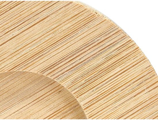 Set van 4 Witte Keramische Koffiekopjes met Bamboe Coasters – 95 ml – Geschikt voor Vaatwasser en Magnetron